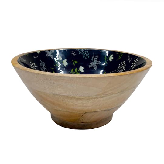 12" Floral Patterned Wood Bowl by Ashland®
